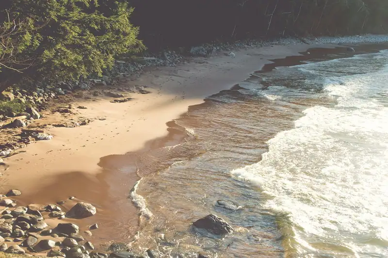 Lake Superior waves on a sandy beach