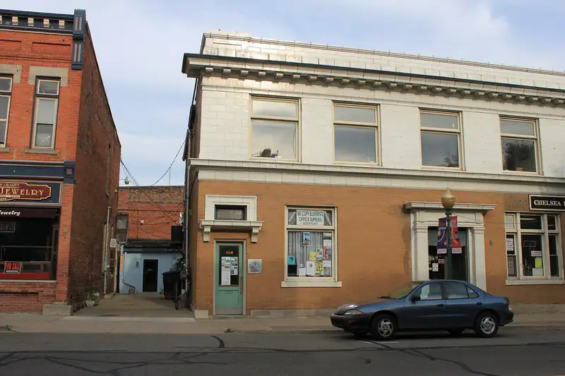 Historic brick buildings on Chelsea's Main Street
