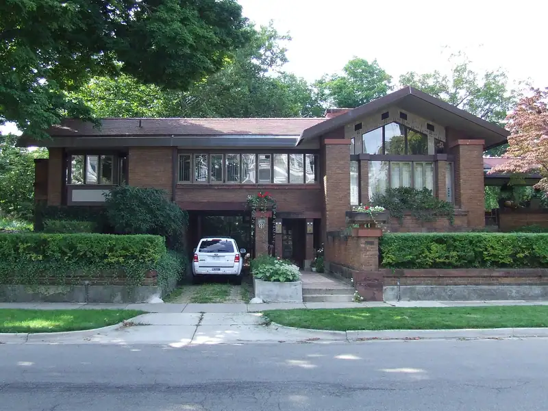 A historic brick Prairie-style home