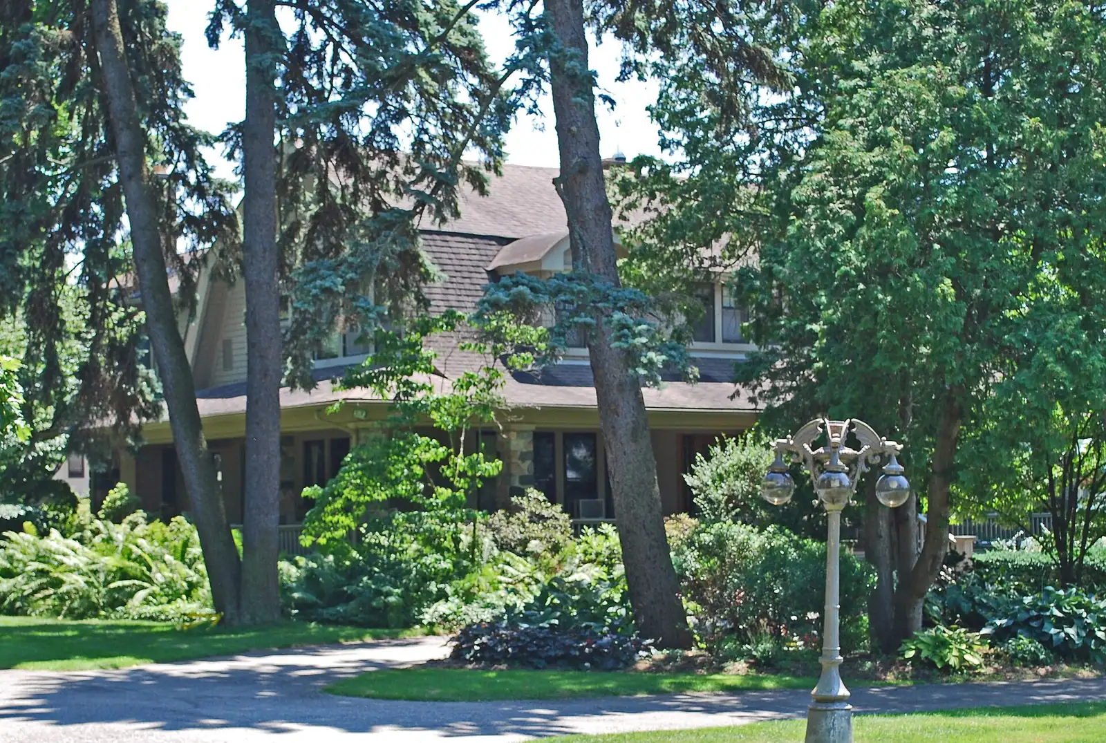 A Tudor-style historic house among trees