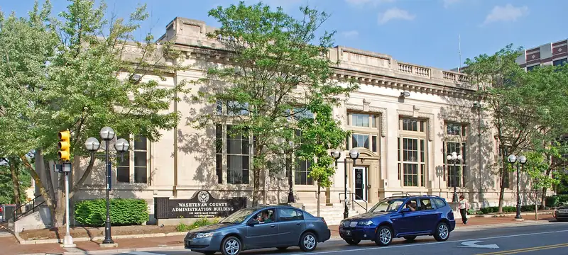Historic commercial buildings along Main Street